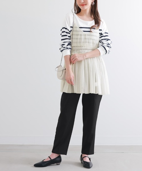 n'OrLABEL（ノアールレーベル）の「『パネルボーダー風カットソー』（Tシャツ/カットソー・レディース・ネイビー/ピンク・1/2）」の16枚目の写真