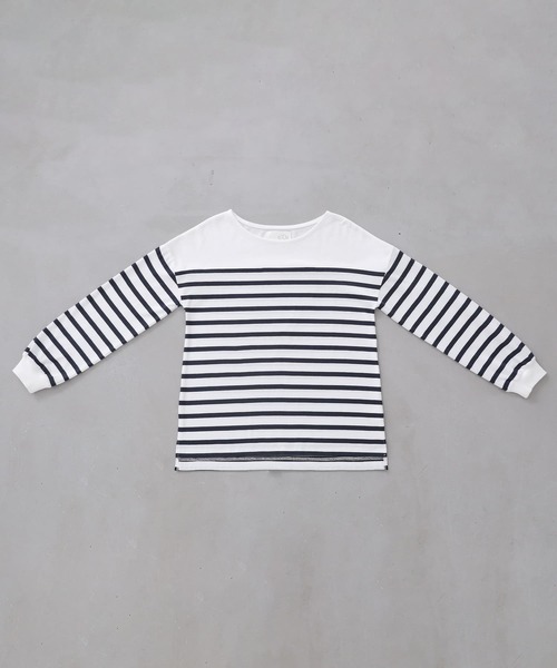 n'OrLABEL（ノアールレーベル）の「『パネルボーダー風カットソー』（Tシャツ/カットソー・レディース・ネイビー/ピンク・1/2）」の17枚目の写真