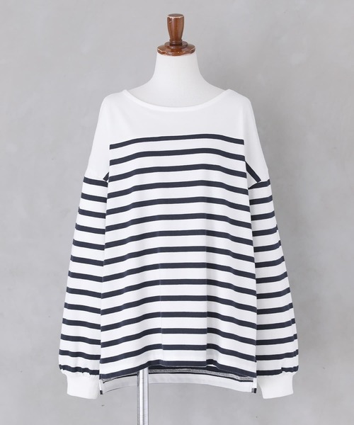 n'OrLABEL（ノアールレーベル）の「『パネルボーダー風カットソー』（Tシャツ/カットソー・レディース・ネイビー/ピンク・1/2）」の18枚目の写真