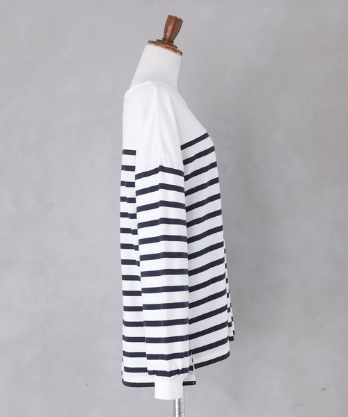 n'OrLABEL（ノアールレーベル）の「『パネルボーダー風カットソー』（Tシャツ/カットソー・レディース・ネイビー/ピンク・1/2）」の19枚目の写真