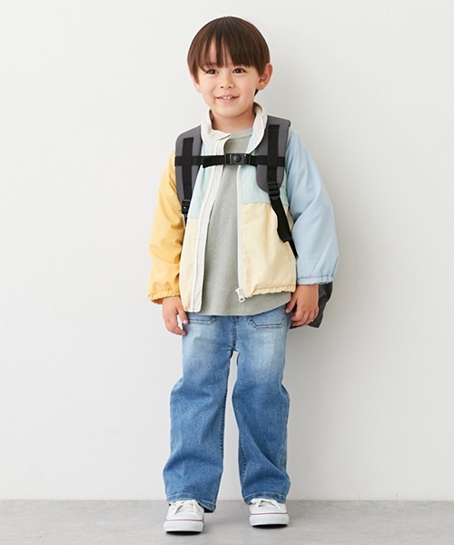 petit main（プティマイン）の「【リンク】ワイドデニムパンツ(キッズ)（その他パンツ・キッズ・ブルー/サックスブルー・90cm/100cm/110cm/120cm/130cm）」の4枚目の写真