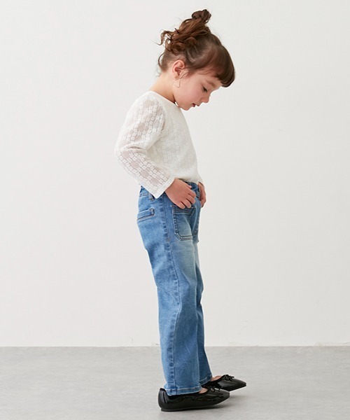 petit main（プティマイン）の「【リンク】ワイドデニムパンツ(キッズ)（その他パンツ・キッズ・ブルー/サックスブルー・90cm/100cm/110cm/120cm/130cm）」の9枚目の写真