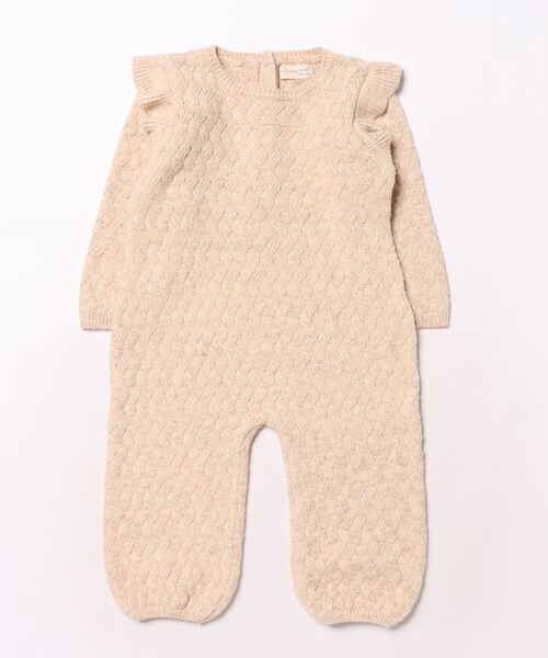 【セール】'Quincy Mae'LONG SLEEVE MIRA KNIT ROMPER || SHELL（その他ベビー用品）｜Quincy Mae（クインシーメイ）
