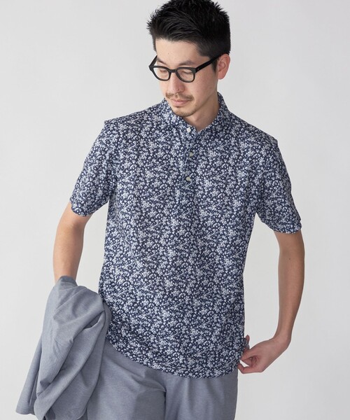 【セール】SHIPS: フラワープリント ショートスリーブ ポロシャツ（シャツ/ブラウス）｜SHIPS（シップス）