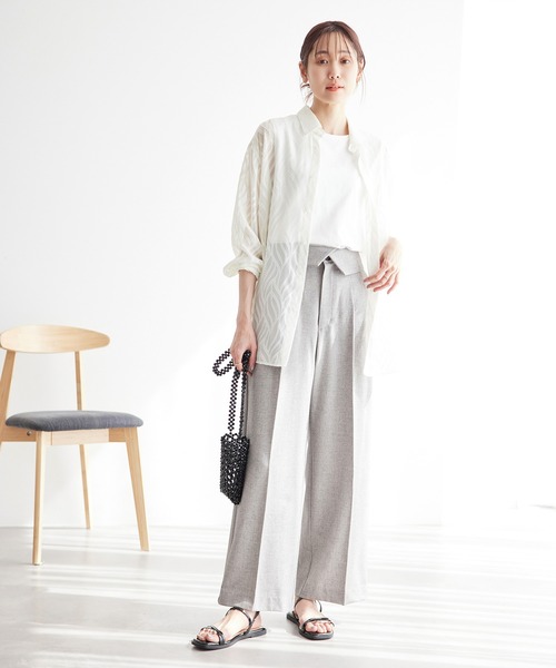 ROPE' PICNIC（ロペピクニック）の「バックスリットジャガードシャツ（シャツ/ブラウス・レディース・キナリ/ブラック・38）」の18枚目の写真