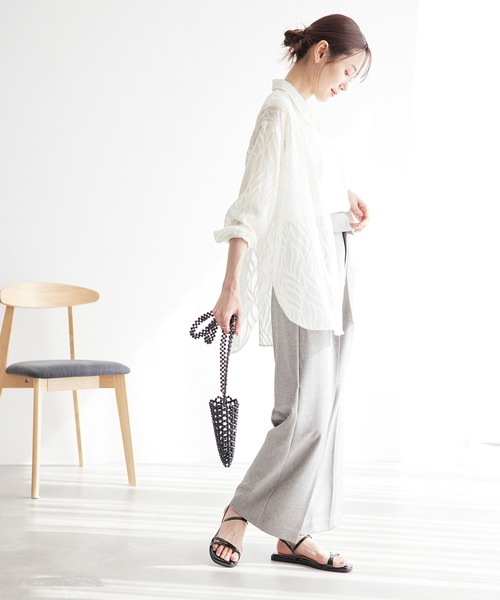 ROPE' PICNIC（ロペピクニック）の「バックスリットジャガードシャツ（シャツ/ブラウス・レディース・キナリ/ブラック・38）」の19枚目の写真