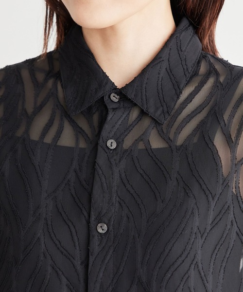 ROPE' PICNIC（ロペピクニック）の「バックスリットジャガードシャツ（シャツ/ブラウス・レディース・キナリ/ブラック・38）」の15枚目の写真