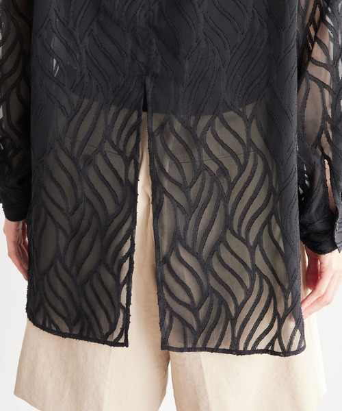 ROPE' PICNIC（ロペピクニック）の「バックスリットジャガードシャツ（シャツ/ブラウス・レディース・キナリ/ブラック・38）」の8枚目の写真