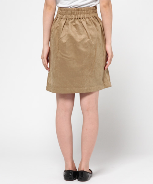 one after another NICE CLAUP（ワンアフターアナザーナイスクラップ）の「【ナイスクラップ】スウェードレースアップコクーンスカート（スカート・レディース・ベージュ/キャメル/カーキ・FREE）」の9枚目の写真