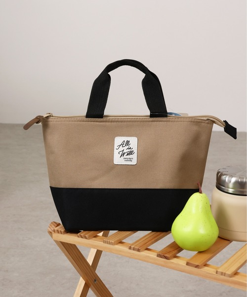 emesuelee(エメスーリー)の「保冷保温ランチトートBAG(エコバッグ/サブバッグ・レディース・ブルー/ライトベージュ/ピンク/チャコールグレー/ベージュ/ブラック/ネイビー/イエロー/アイボリー/グリーン/グリーン系1/ベージュ系1・フリー)」の5枚目の写真