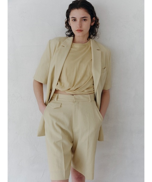 emmi（エミ）の「ガーゼツイストトップス（Tシャツ/カットソー・レディース・ブラック/ホワイト/グレー/イエロー・FREE）」の4枚目の写真