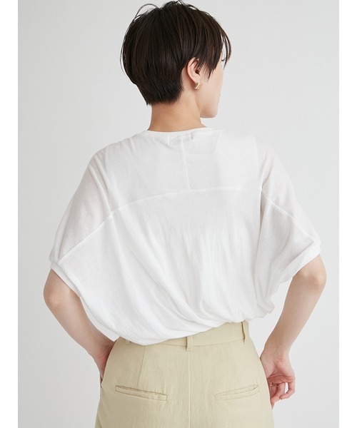 emmi（エミ）の「ガーゼツイストトップス（Tシャツ/カットソー・レディース・ブラック/ホワイト/グレー/イエロー・FREE）」の9枚目の写真