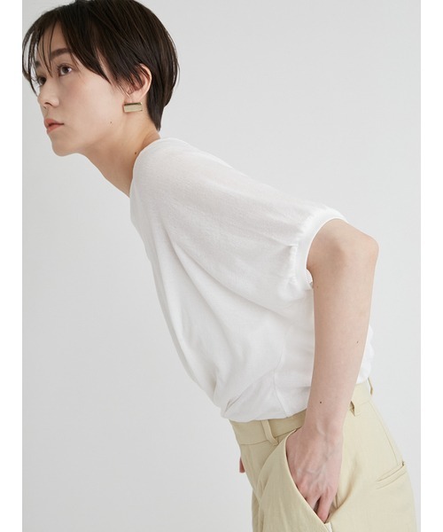 emmi（エミ）の「ガーゼツイストトップス（Tシャツ/カットソー・レディース・ブラック/ホワイト/グレー/イエロー・FREE）」の10枚目の写真