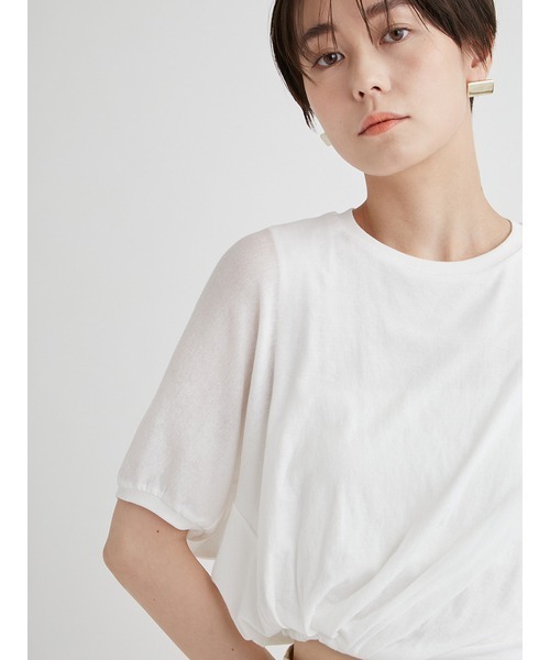 emmi（エミ）の「ガーゼツイストトップス（Tシャツ/カットソー・レディース・ブラック/ホワイト/グレー/イエロー・FREE）」の11枚目の写真