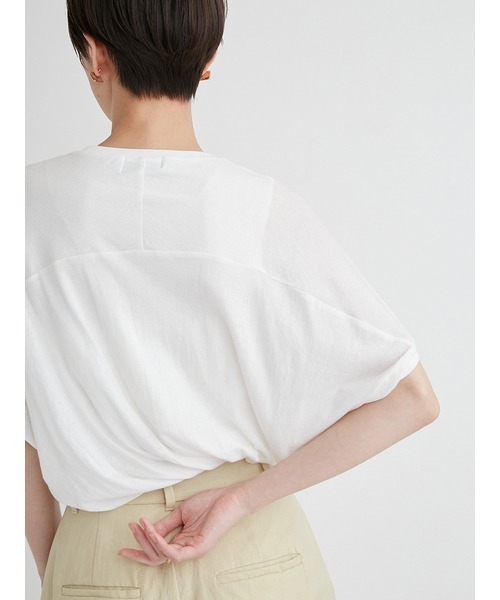 emmi（エミ）の「ガーゼツイストトップス（Tシャツ/カットソー・レディース・ブラック/ホワイト/グレー/イエロー・FREE）」の14枚目の写真