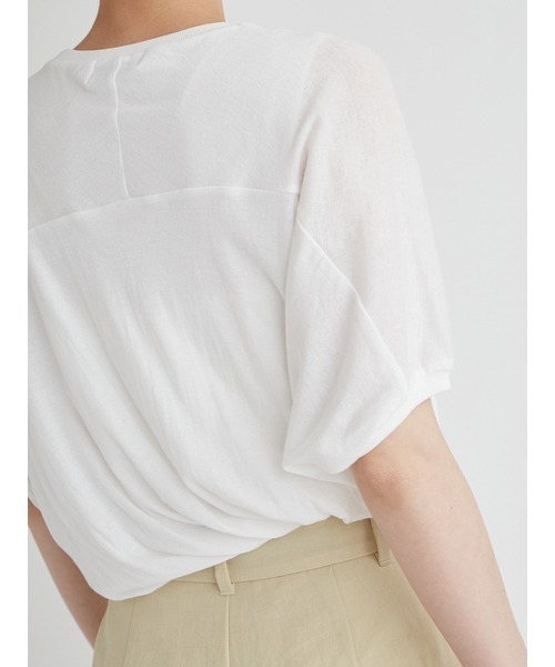 emmi（エミ）の「ガーゼツイストトップス（Tシャツ/カットソー・レディース・ブラック/ホワイト/グレー/イエロー・FREE）」の15枚目の写真