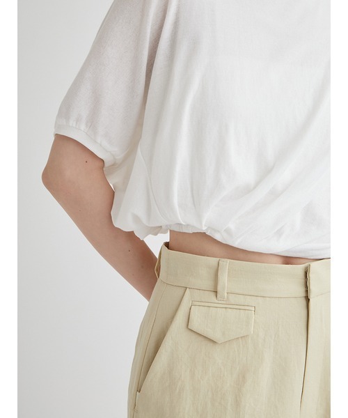 emmi（エミ）の「ガーゼツイストトップス（Tシャツ/カットソー・レディース・ブラック/ホワイト/グレー/イエロー・FREE）」の16枚目の写真