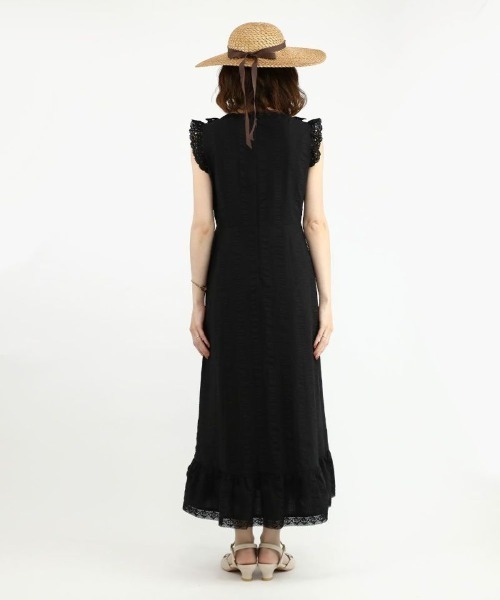 an another angelus（アンアナザーアンジェラス）の「レース使いコットンリップルナローワンピース/ananotherangelus（ワンピース・レディース・ブラック/オフホワイト・FREE）」の19枚目の写真