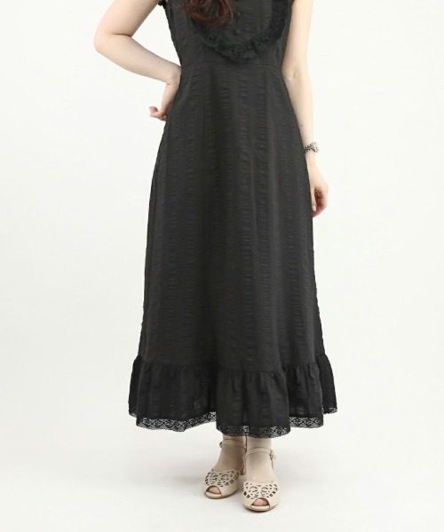 an another angelus（アンアナザーアンジェラス）の「レース使いコットンリップルナローワンピース/ananotherangelus（ワンピース・レディース・ブラック/オフホワイト・FREE）」の22枚目の写真