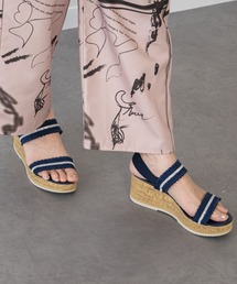 【ITALIAN SHOEMAKERS】ラインストーンリボン厚底サンダル(942500)