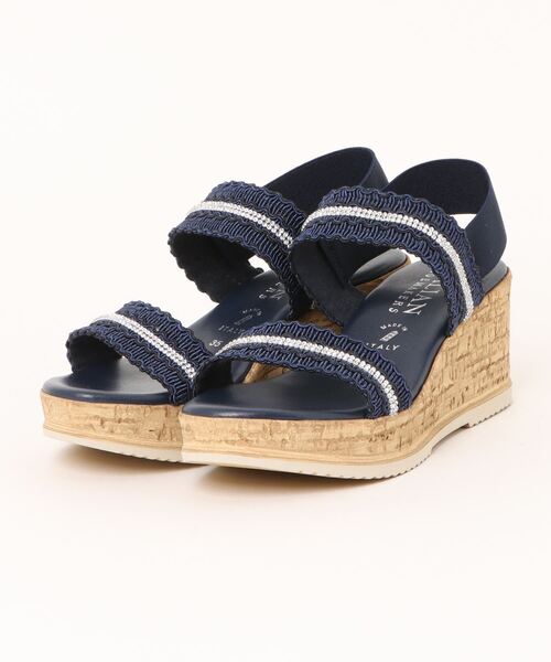 【ITALIAN SHOEMAKERS】ラインストーンリボン厚底サンダル イタリアンシューメーカーズ ITALIAN SHOEMAKERS ラインストーン