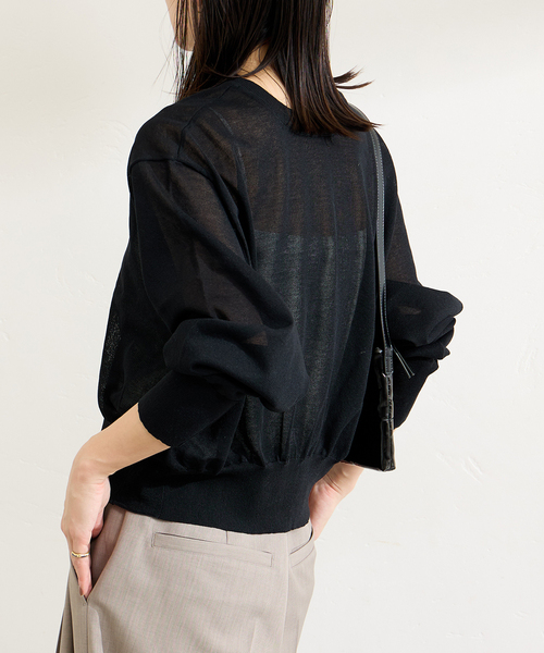 JOURNAL STANDARD（ジャーナルスタンダード）の「シアー2WAY クルーネックカーディガン（カーディガン/ボレロ・レディース・ライトグレー/ピンク/ブラック・FREE）」の22枚目の写真