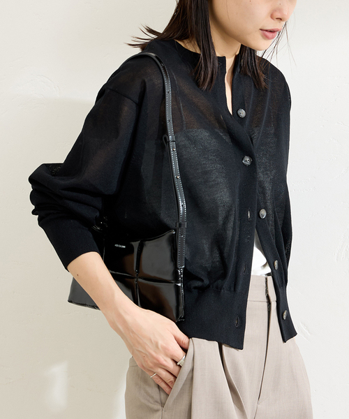 JOURNAL STANDARD（ジャーナルスタンダード）の「シアー2WAY クルーネックカーディガン（カーディガン/ボレロ・レディース・ライトグレー/ピンク/ブラック・FREE）」の21枚目の写真