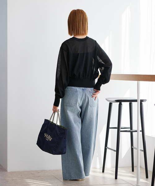 JOURNAL STANDARD（ジャーナルスタンダード）の「シアー2WAY クルーネックカーディガン（カーディガン/ボレロ・レディース・ライトグレー/ピンク/ブラック・FREE）」の19枚目の写真