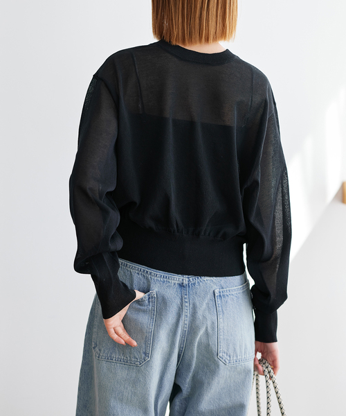 JOURNAL STANDARD（ジャーナルスタンダード）の「シアー2WAY クルーネックカーディガン（カーディガン/ボレロ・レディース・ライトグレー/ピンク/ブラック・FREE）」の16枚目の写真
