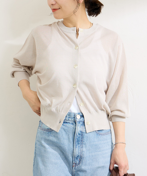 JOURNAL STANDARD（ジャーナルスタンダード）の「シアー2WAY クルーネックカーディガン（カーディガン/ボレロ・レディース・ライトグレー/ピンク/ブラック・FREE）」の11枚目の写真