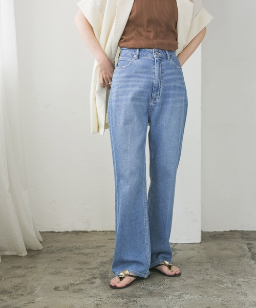 URBAN RESEARCH（アーバンリサーチ）の「綿麻デニムセミフレアパンツ（デニムパンツ・レディース・ライトブルー/インディゴブルー・38/36/34）」の16枚目の写真