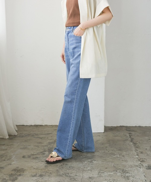 URBAN RESEARCH（アーバンリサーチ）の「綿麻デニムセミフレアパンツ（デニムパンツ・レディース・ライトブルー/インディゴブルー・38/36/34）」の18枚目の写真