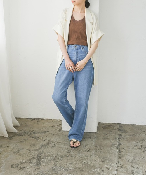 URBAN RESEARCH（アーバンリサーチ）の「綿麻デニムセミフレアパンツ（デニムパンツ・レディース・ライトブルー/インディゴブルー・38/36/34）」の21枚目の写真