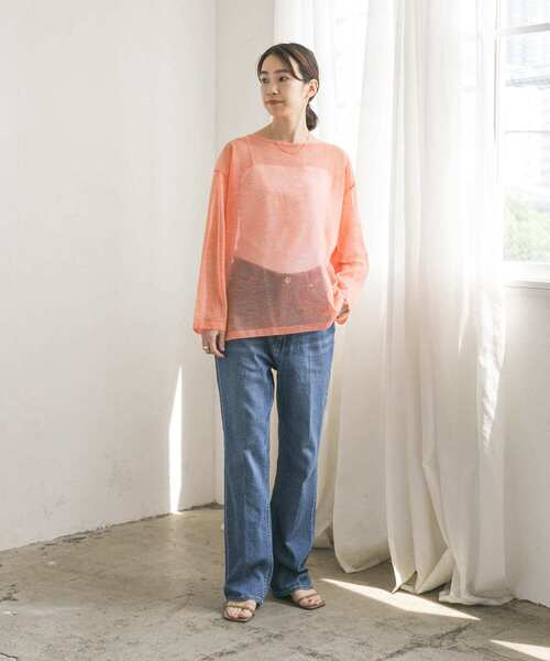 URBAN RESEARCH（アーバンリサーチ）の「綿麻デニムセミフレアパンツ（デニムパンツ・レディース・ライトブルー/インディゴブルー・38/36/34）」の7枚目の写真