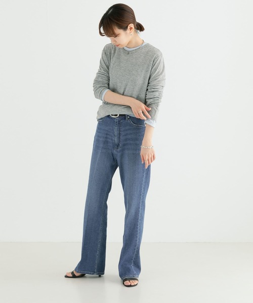 URBAN RESEARCH（アーバンリサーチ）の「綿麻デニムセミフレアパンツ（デニムパンツ・レディース・ライトブルー/インディゴブルー・38/36/34）」の12枚目の写真