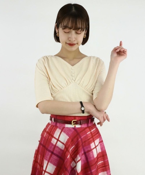 an another angelus（アンアナザーアンジェラス）の「ショルダーギャザードルマンカットソー/ananotherangelus（Tシャツ/カットソー・レディース・ブルー/クリーム/ブラック・FREE）」の6枚目の写真