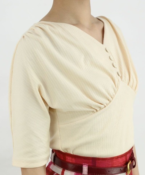an another angelus（アンアナザーアンジェラス）の「ショルダーギャザードルマンカットソー/ananotherangelus（Tシャツ/カットソー・レディース・ブルー/クリーム/ブラック・FREE）」の10枚目の写真