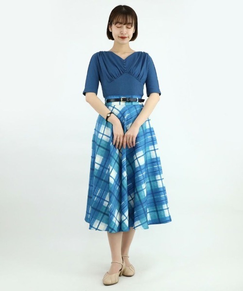 an another angelus（アンアナザーアンジェラス）の「ショルダーギャザードルマンカットソー/ananotherangelus（Tシャツ/カットソー・レディース・ブルー/クリーム/ブラック・FREE）」の14枚目の写真