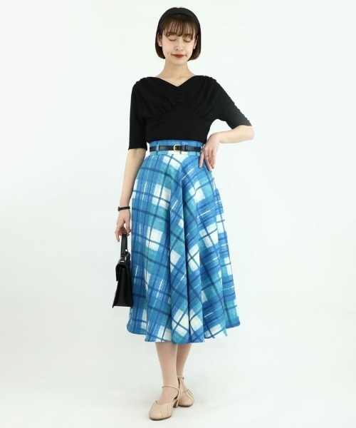 an another angelus（アンアナザーアンジェラス）の「ショルダーギャザードルマンカットソー/ananotherangelus（Tシャツ/カットソー・レディース・ブルー/クリーム/ブラック・FREE）」の21枚目の写真