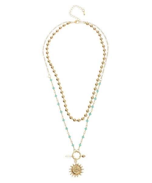 EVRIS(エヴリス)の「SUNNY MOTIF COLOR CHAINネックレス(ネックレス・レディース・シルバー/ゴールド・FREE)」の2枚目の写真