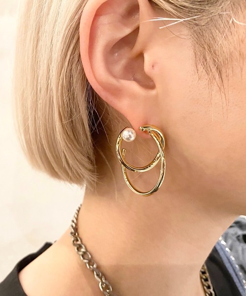 All Blues hoop パール型ピアス