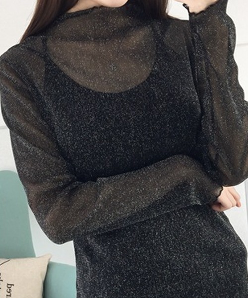 Primazel（プリマゼル）の「インナーキャミ付属シアーメッシュカットソー（Tシャツ/カットソー・レディース・その他3/その他2/その他1/ストライプ/ドット・M）」の12枚目の写真