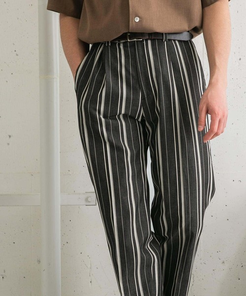 URBAN RESEARCH ROSSO MEN(アーバンリサーチロッソメン)の「ランダムストライプタックパンツ(その他パンツ・メンズ・ブラック/ブラウン・MEDIUM/LARGE)」の13枚目の写真