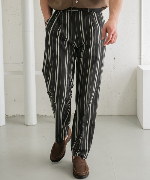 URBAN RESEARCH ROSSO MEN(アーバンリサーチロッソメン)の「ランダムストライプタックパンツ(その他パンツ・メンズ・ブラック/ブラウン・MEDIUM/LARGE)」の15枚目の写真