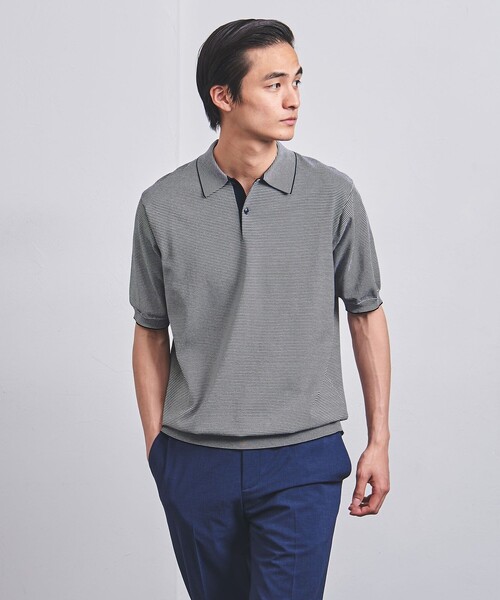 UNITEDARROWS ポロシャツ COZY カノコ ホリゾンタルカラー M