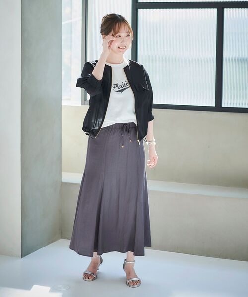 le.coeur blanc(ルクールブラン)の「《手洗い可能》リネンライクマーメイドスカート(スカート・レディース・モカ/ダークグレー/ブルー・38)」の21枚目の写真