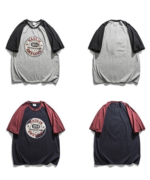 セール】オーバーサイズ 刺繍ロゴラグランスリーブTシャツ（T
