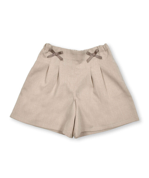 【セール】リネン調オックスリボンショートパンツ (90~150cm)(その他パンツ)|BeBe(ベベ)