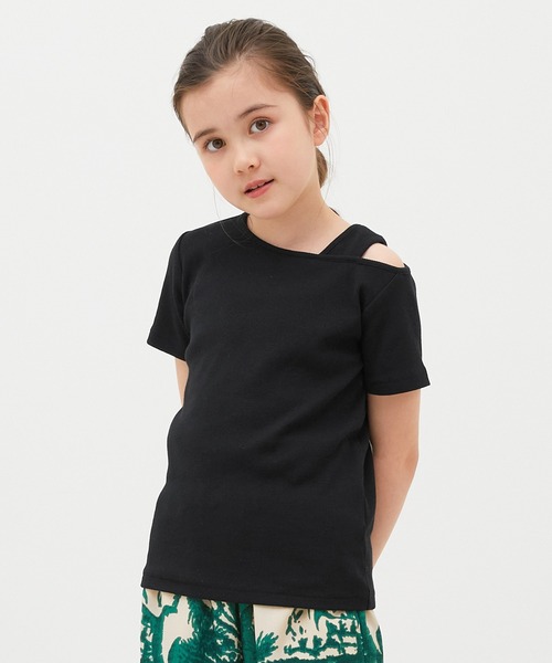 キッズ アシンメトリーリブTシャツ（Tシャツ/カットソー）｜coca