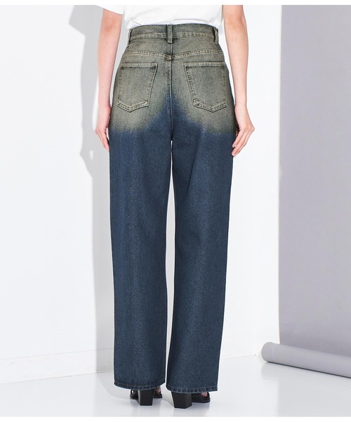 Settimissimo（セッティミッシモ）の「オーバーダイ ストレート デニム（デニムパンツ・レディース・ネイビー/ブラック・M）」の12枚目の写真